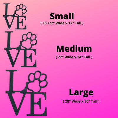 Dog paw love wall sign